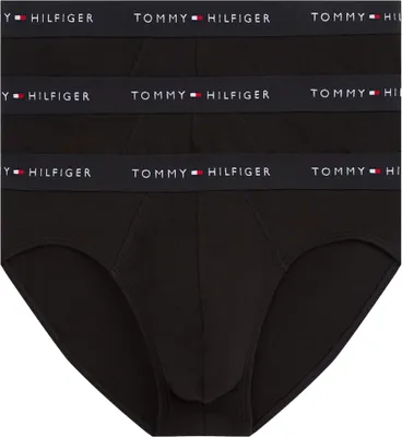 Zdjęcie produktu dla Tommy Hilfiger, męskie majtki (3 sztuki) typu slip, z logo, kolor czarny (czarny)