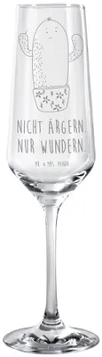 Produktbild von Mr. & Mrs. Panda Glas Kaktus Wut - Transparent - Geschenk, Kollege, ärgern, Kelchglas, Sektglas, Büro, Champagnerglas, wütend, Sektflöte, Kakteen, Schaumweinglas