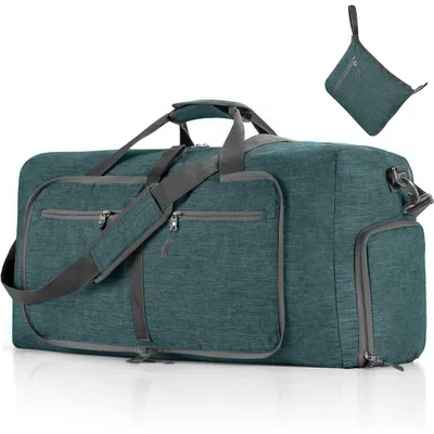 Productafbeelding van Reistas 85 liter, schoenencompartiment, opvouwbare tas, geschikt voor camping en fitness, kleur: groen. 85 liter