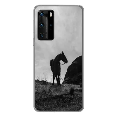 Produktbild von MuchoWow® Handyhülle Schutzhülle Hülle für Huawei P40 Pro Pferd - Wolken - Wiese Silikon Softcase Handy Hülle - Schutz