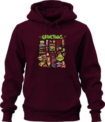 Produktbild von Grinchmas Grinch Squad Don't Be a Grinch Merry Christmas Funny Uni Hoodie Kapuzenpullover, Burgundy, XL