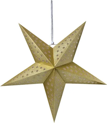 Produktbild von Clayre & Eef Hängender Stern 60x22x60 cm Goldfarbig Papier