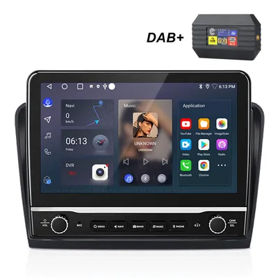 Image de DAB+ 10.1" Android 13 Car Radio Carplay Pour Skoda Superb II 2008-2015 GPS Navi WIFI BT SWC USB 4+64G 8-Core Avec Bouton Rotatif