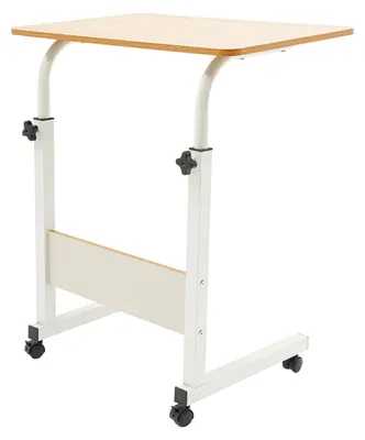 Produktbild von Mobiler Laptop-Tisch - Rollbare Arbeitsstation - Höhenverstellbar - Mit Rollen - Metallrahmen - Rechteckige Tischplatte - Einfache Montage