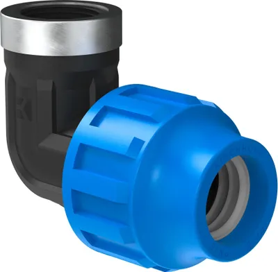 Produktbild von Kirchhoff Verbindungswinkel 90°, 25 mm x 3/4"IG für HDPE Rohr, DVGW , Trinkwasserqualität  EU