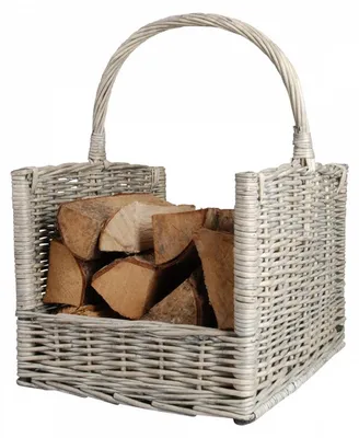 Image de Esschert Design Corbeille à bois pour cheminée grise ; MW42
