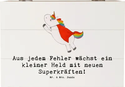 Produktbild von Mr. & Mrs. Panda Holzbox Spruch Fehler machen lernen 22 x 15 cm - Weiß - Geschenk, Erinnerungskiste, Vertrauem, Lebensweg, Hoffnung, daraus, Herausforderung, fotobox