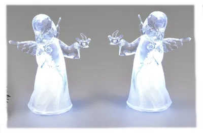 Formano LED Dekofigur Engel silberne Flügel ca. 11 cm Acryl mit Licht