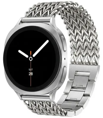Produktbild von By Qubix Geflochten Edelstahlarmband - Silber - passend für Samsung Galaxy Watch 8 - 40 mm / 44 mm, KI-generiertes Bild