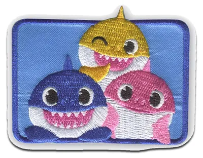 Obrázek produktu pro Baby Shark © Shark animal children - nášivka, nažehlovací, nášivky, nášivky, k nažehlení, velikost: 6,4 x 5 cm