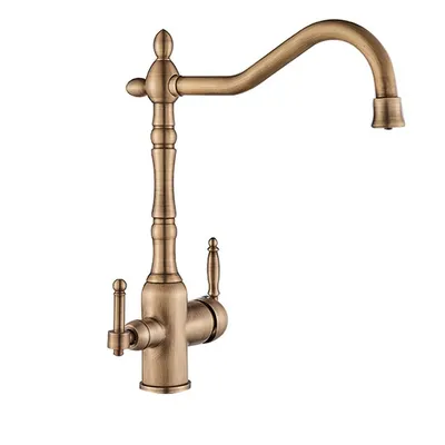Immagine prodotto di Rubinetto cucina retro ottone spazzolato filtro a tre vie ARETHE