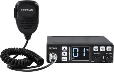 Produktbild von Retevis MB63 CB-Funkgerät, LCD-Display CB Funk, AM/FM, Weitbereich, SQ/ASQ, VOX, EMG CH9/19, Amateurfunkgerät für LKW (1 Stück,Schwarz)