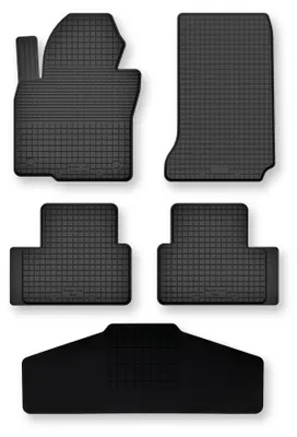 Produktbild von Gummi-Fußmatten + Tunnel für Mercedes S W222 2013- (Coupé) – 5-tlg, Schwarz, Semi-Universal, angepasst – Wielganizator Semi-Universal