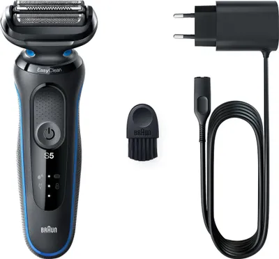 Obrázok produktu pre Braun | Holiaci strojček | 51-B1000s | Doba prevádzky (max.) 50 min | Mokré a suché holenie | Čierna/modrá