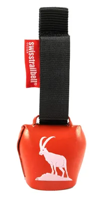 Produktbild von swisstrailbell® DEEP RED Edition: König der Alpen, Steinbock, schwarzes Band