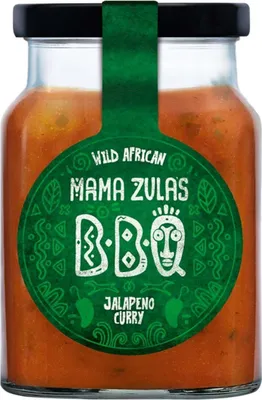 Produktbild von Mama Zula Wild African BBQ Jalapeno Curry Sauce im Glas 320ml
