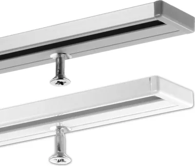 Produktbild von Gardineum 1-läufige Aluminiumschiene- 7 mm hoch, weiß-220V