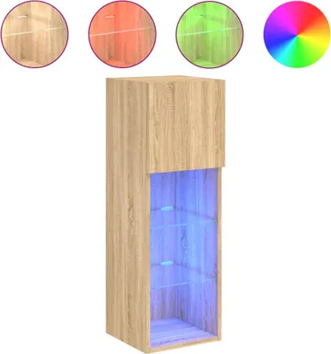 Produktbild von vidaXL TV-Schrank mit LED-Leuchten Sonoma-Eiche 30,5x30x90 cm