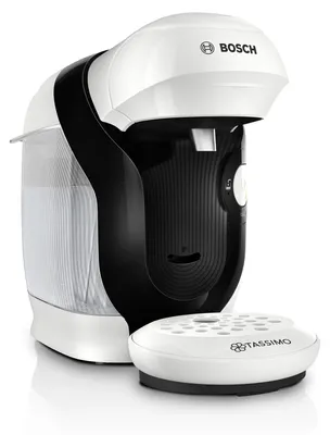 Produktbild von Bosch TAS114E, Pad-Kaffeemaschine, 0,7 l, Kaffeekapsel, 1400 W, Weiß
