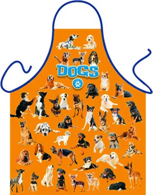 Produktbild von Orange Schürze mit Hunden