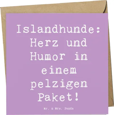 Produktbild von Mr. & Mrs. Panda doppelkarte Spruch Islandhund Freude - Lavendeltraum - Geschenk, Schafhunde, Glückwunschkarte, faltkarte, Hunderasse, Familienhunde, Hunde, anlasskarte