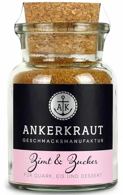 Zdjęcie produktu dla Ankerkraut Zimt & Zucker, Przyprawy w proszku, Cynamon, Trzcina cukrowa, 100 g, 1 szt.