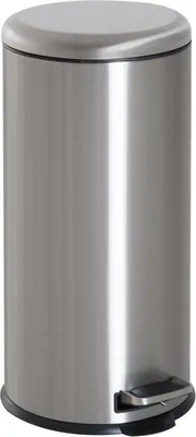 Produktbild von Treteimer 30L Edelstahl Pedal-Mülleimer mit Inneneimer Klappdeckel hygienisch und silber für Küche und Badezimmer, Silber, 30 L, Edelstahl