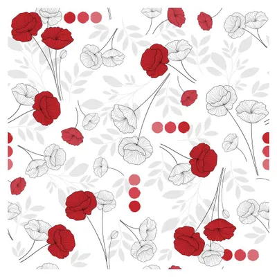 Image de Nappe Polyester 140 X 240 Cm Poppies Blanc Sur Cintre Nappe Polyester 140 X 240 Cm Poppies Blanc Sur Cintre - Access Deco