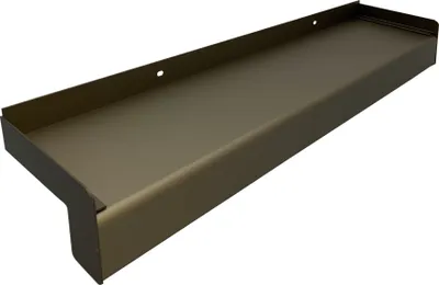Produktbild von Aluminium Fensterbank mittelbronze, Ausladung: 260 mm, Rasterlänge: 2500 mm Aluminiumabschluss ohne Putzkante (Paar)