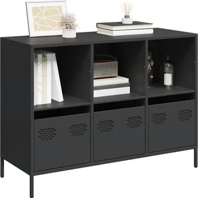Zdjęcie produktu dla vidaXL Kredens czarny 101,5x39x73,5 cm Stal walcowana na zimno