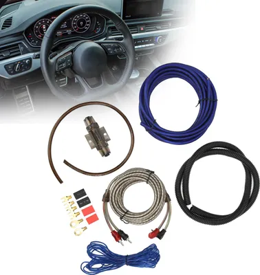 Image de Kit d'installation d'amplificateur de puissance 8GA, caisson de basses pour voiture, câble audio avec fusible, universel