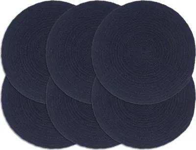 Produktbild von Tischsets 6 Stk. Marineblau 38 cm Rund Baumwolle
