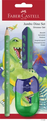 Image de FABER-CASTELL Set d'écriture Dino Jumbo vert 3 pièces