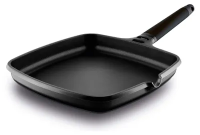 Grillpfanne 28 cm, Aluminium, Antihaft, schwarz, Induktion