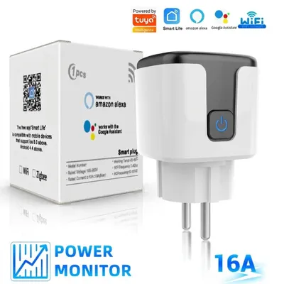 Produktbild von 16A Smart Steckdose mit App Steuerung,WLAN Steckdose,Smart Plug,Kompatibel mit EU Steckdosen,Zeitschaltuhr,Alexa & Google Home Kompatibel