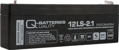 Produktbild von Q-Batteries 12LS-2.1 12V 2,3Ah Blei-Vlies Akku / AGM VRLA VRLA mit VdS