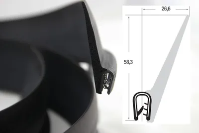 Produktbild von DF12 - Kantenschutz Dichtungs Profil Dichtung PVC/EPDM - Klemmbereich 2-4 mm