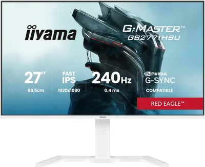 Produktbild von 27" WHITE Fast IPS Gaming, G-Master Red Eagle, G-SYNC Compatible, 1920x1080@240Hz, 350cd/m², 2x HDMI, DisplayPort, 0.4ms (MPRT), Spe