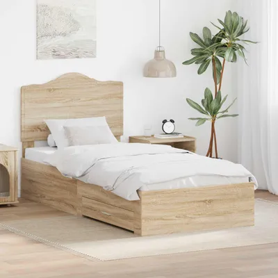 Obrázek produktu pro Maison Exclusive – rám postele s čelem Sonoma dub 70 x 190 cm dřevěný materiál