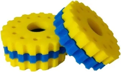 Produktbild von Vijverfilter - 2*blaues + 3*gelbes Schuimfilter - Ersatzfiltermaterial - für CPF/CPA20000 - 35*35*5cm
