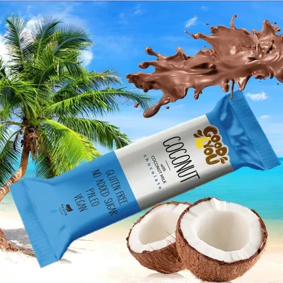 Produktbild von 10x25g Good4You Kokos Schoko Riegel / glutenfrei / ohne Zuckerzusatz / vegan