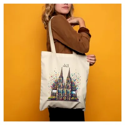 Produktbild von Köln Konfetti Kölner Dom Jutebeutel Karneval Fasching Fastnacht Jeck Herz Kölsch