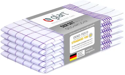 Produktbild von Glart 48KV1 Küchentücher 5er Set 50x70 cm, lila, 100% Baumwolle, fusselfrei