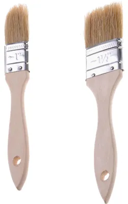 Backpinsel Set 2er Pack, Holz, Naturborsten, 2,5 cm breit