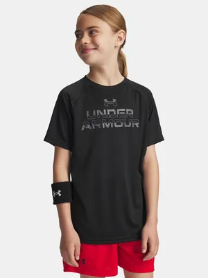 Image de Under Armour Ua Tech Split Wordmark Ss - noir, Taille:XL
