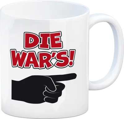 Produktbild von Die war’s Kaffeebecher mit beschuldigender Hand