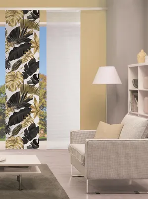 Produktbild von Vision S Schiebevorhang Digitaldruck Bambus-Optik "Lethi" 260 x 60 cm Gold