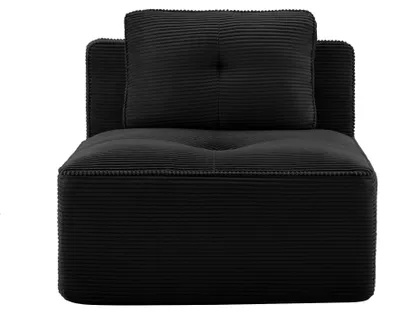 Image de Canapé modulable Cordelia en velours, sans accoudoirs, avec coussins, 90 x 104 x 83 cm, noir