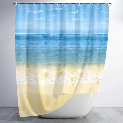 Image de Rideau de douche imperméable en PEVA avec crochets, 180 x 180 cm
