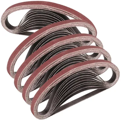 Image de Bande abrasive 13x457 mm, grain 150, 50 pièces, pour ponceuse à bande, adaptée au bois, au métal, aux plastiques et aux fibres de verre